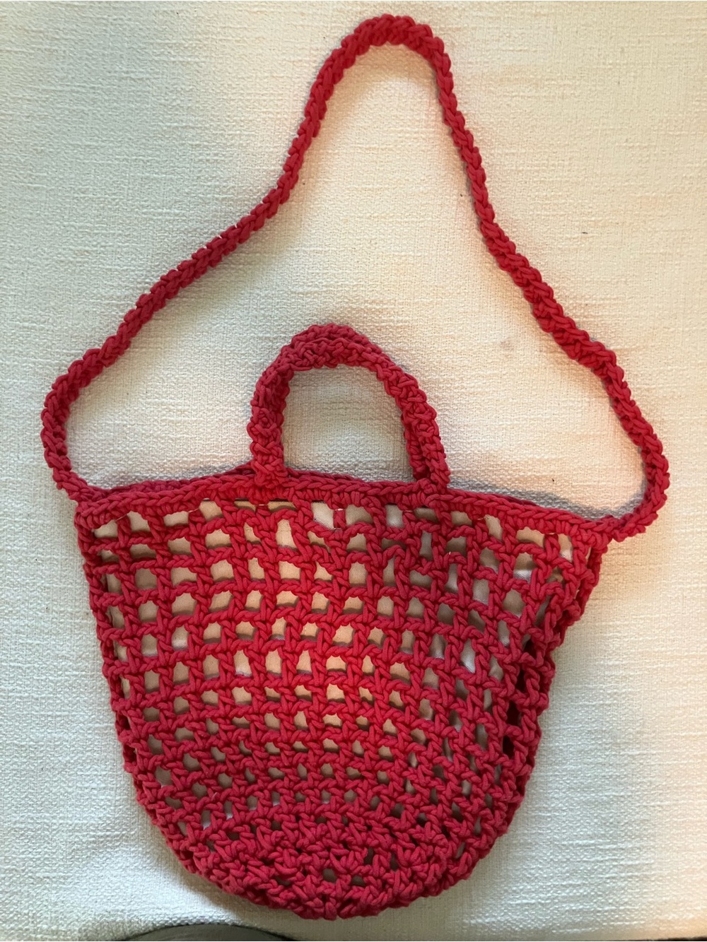 Madewell Crocheted Shoulder Bag in Bright Poppy—Please See Description